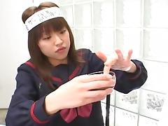 Japanese cutie gets slammed by two shafts tube porn video