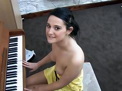 Awesome babe Elise is playing on piano tube porn video