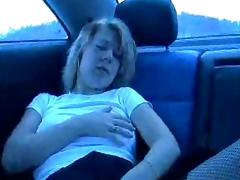 Horny Wife Plays In The Back Seat ! tube porn video