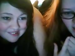 two overweight corpulent lesbo beauties showing off stripped on livecam tube porn video