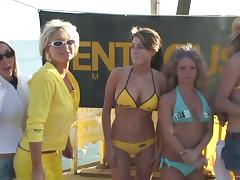A few hot chicks have an outdoor ass and tits flashing competition tube porn video