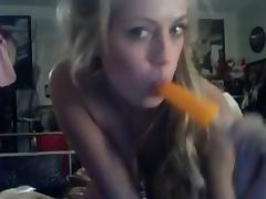 Busty Amateur Plays with Ice cream pop tube porn video