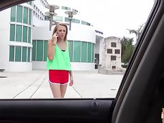 Hot blonde teen gets picked up and boned at the strangers car tube porn video