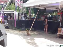 Festival girls exposes tits and gets hardcore fucking in public tube porn video