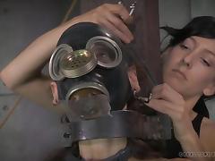 girl in gas mask gets tortured tube porn video