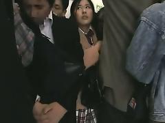 Schoolgirl groped by Stranger in a crowded Train 09 tube porn video