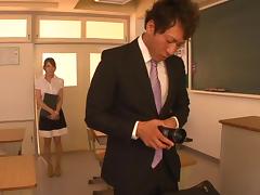 Beautiful Japanese babe Rio horny teacher gets cock tube porn video