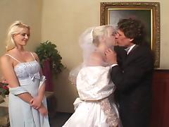 Lewd bride Missy Monroe gets double-teamed in hardcore MMF scene tube porn video