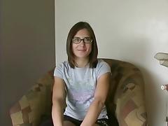 J15 Young amateur with glasses masturbates tube porn video