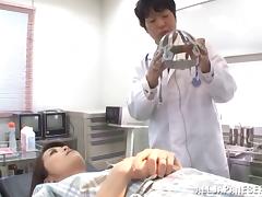 A doctor tests his Asian patient by teasing her tits and toying her pussy tube porn video